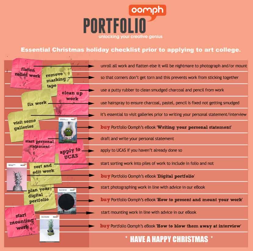 Xmas-checklist-min art college portfolio